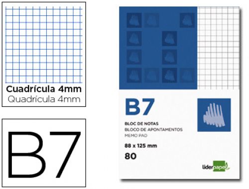 Bloco de apontamentos liderpapel din b7 80 f quadriculado , Liderpapel , 10438 , 8423473104389